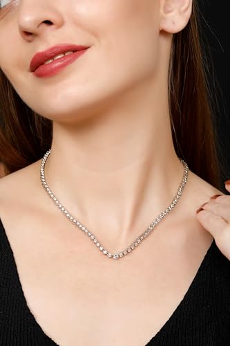 14 CT D VVS1 Lab Grown Diamond Tennis Necklace – Graduated Riviera Design, 14K White Gold, 16 Inch Bold Luxury Statement Jewelry - Image 7
