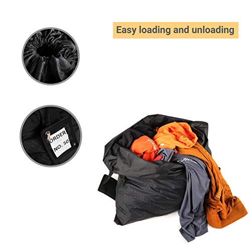 Image of Insular Strong Waterproof Laundry Bag With Locking Drawstring Closure | Machine Washable Collapsible For Laundry Hamper | Fits Laundry Baskets (Black, 25X30 inches, Pack of 3)