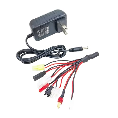 NiMH NiCd Battery Charger Universal RC Battery Charger for (2-10S) 4.8V 7.2V 8.4V 9.6V, RC Car Charger for Traxxas Battery Pack 2.4V-12V,AC-DC Plug Charger, Airsoft Battery Packs