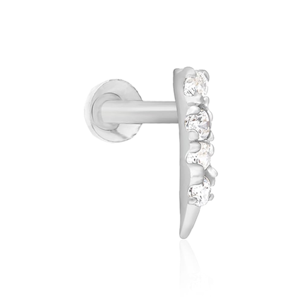 touch925 925 Sterling Silver Cubic Zirconia Vertical Bar Nose Pin | Clean Vertical Bar Design with Subtle Polished Sparkle and Neat Finish for Women and Girls | With Certificate of Authenticity-picture-15