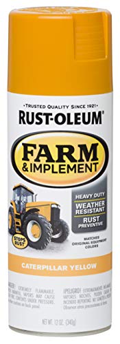 Rust-Oleum 280140 Farm & Implement Spray Paint, 12 Fl Oz (Pack of 1), Gloss Caterpillar Yellow