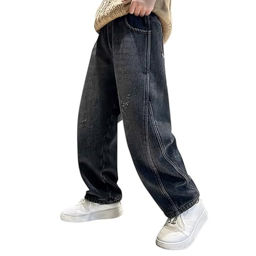 Jeans baggy pantalones para niño con cintura elástica, jeans baggy adolescente, pantalones cargo en denim para niños, casual, hip hop Y2K, ropa urbana, tallas 1 a 14 años, E-negro., 12-13 Años | Ya disponible en tu tienda friki favorita! En mundofriki.es! Jeans baggy pantalones para niño con cintura elástica, jeans baggy adolescente, pantalones cargo en denim para niños, casual, hip hop Y2K, ropa urbana, tallas 1 a 14 años, E-negro., 12-13 Años | Ya disponible en tu tienda friki favorita! En mundofriki.es!