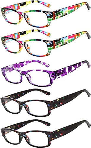 Image of OWL 5 Pairs Reading Glasses Fashion Ladies Readers Spring Hinge