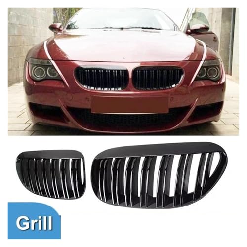 Parrillas para Serie 6 M6 E63 E64 2004-2010 en ABS negro brillante con listón doble 7