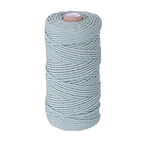 3mm X 109yards Macrame Cotton Cord Colored Cotton Rope Macrame Rope for Handmade Plant Hanger Wall Hanging Craft Making Macrame Supplies Light Green