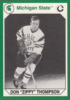 Autograph Warehouse 101211 Don Zippy Thompson Hockey Card Michigan State 1990 Collegiate Collection No. 52