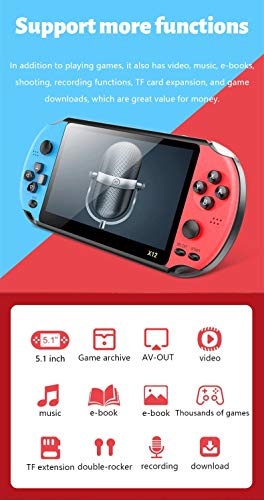 CZT-Consola-de-Videojuegos-Retro-de-51-Pulgadas-construida-en-4800-Juegos-de-emuladores-Arcade-y-Otros-9-simuladores-compatibles-con-MP3E-book-Azul-Rojo