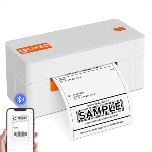 Image of L LIKED 4x6 Wireless Thermal Label Printer, Bluetooth Shipping Label Maker | Long-Life Print Head (650K+ 4x6 Labels), Free APP & online design, Commercial Printer, Compatible with iPhone, Windows & Mac