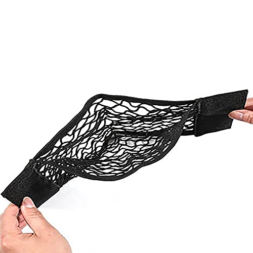 Rangement arrière de siège de coffre arrière de voiture noire ruban magique Net String sac résilient en nylon organisateur automatique sac arrière de siège plusieurs tailles-30x25cm Cover