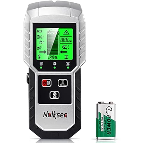 Stud Finder Wall Scanner, Nulksen 5 in 1 Upgraded Wall Detector, Stud Sensor with battery for Center&Edge of Metal AC Wire Beam Wood Studs Detection, Pipe Locator Cover