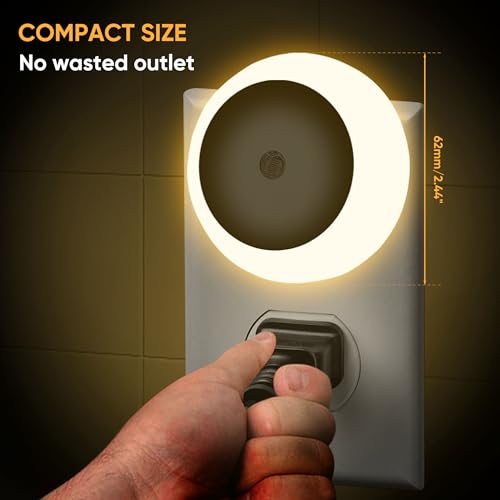 Image of LED Night Lights, Plug into Wall Night Light Lamp 4-Pack, 3000K 0.5W Dusk to Dawn Sensor, Plug in Nightlights Auto-On /Off for Bedroom, Bathroom, Kitchen, Stairs, Hallway Smart Home Warm White