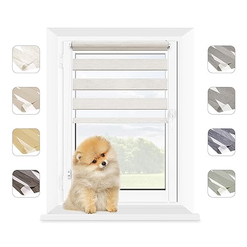 Estor para ventana Day & Night Naturale – Color pastel – Persiana elegante – Estor para interior – Montaje rápido – Oscurecimiento perfecto (mármol, 50 x 215 cm (ancho de la tela: 46)
