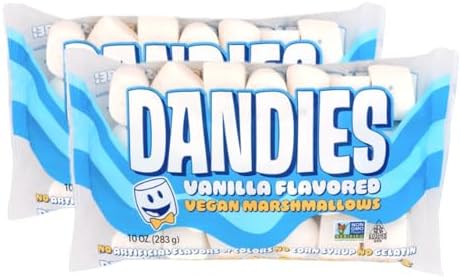 Dandies Original Vegan Marshmallows, No Artificial Flavorings, Food Dyes, Corn Syrup, or Gelatin, Perfect for Roasting, S’mores, or Snacking (2 Pack)