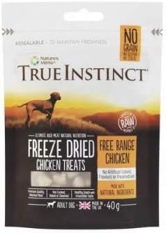 Natures Menu True Instinct Freeze Dried Treats for Adult Dogs, Chicken, 0.04 kg Clear