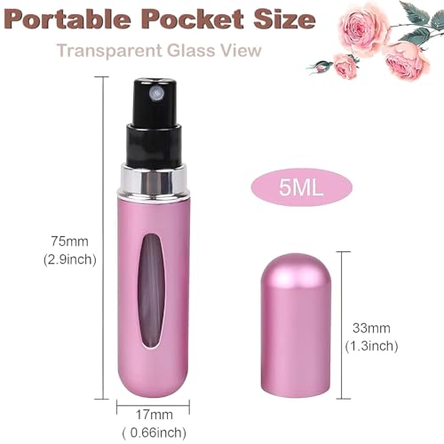 Image of Munshi & Saint Mini Perfume Refill Bottle, Easy To Refill & Carry Pocket Size Aluminium Glass Empty Bottle - 5Ml (Pack Of 1), Multicolour