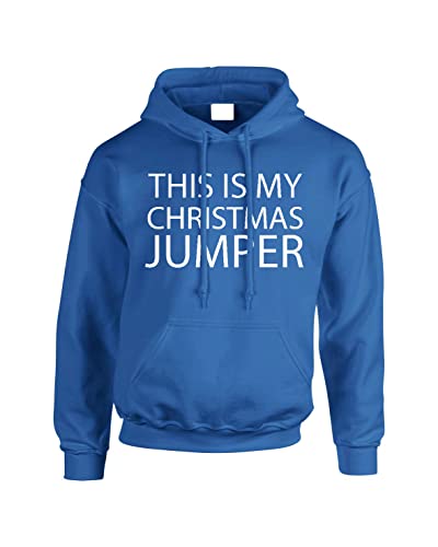 Gift Hub Sweat à capuche avec inscription « This Is My Christmas » - Cadeau de Noël amusant - Unisexe - Pour enfants et adultes, bleu roi, XXL