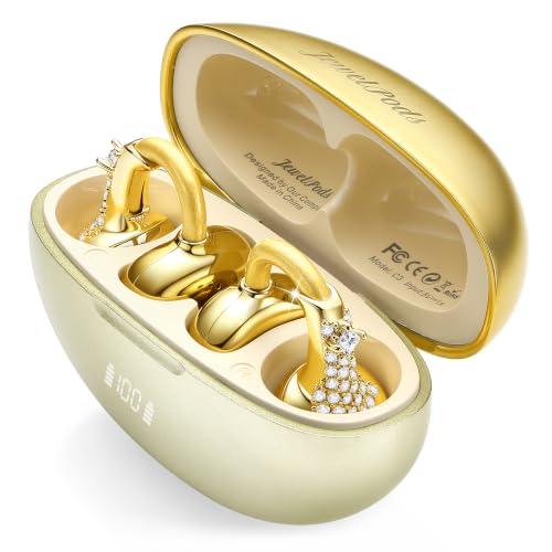 JewelPods C3 Wireless Bluetooth Earbuds, Jeweled Open-Ear Headphones, Gold by FUNNYEAH - Used condition - US$46.74