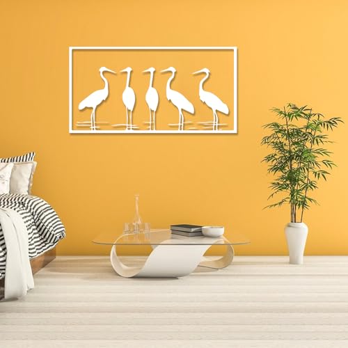 WORGO Metal Coastal Wall Art Beach Wall Decor Ocean Art Animal Wall Decor Nature Art Home Decor Aesthetics Bird Wall Decor Modern Art Landscape Art for Living Room Bedroom Indoor Outdoor - Image 5