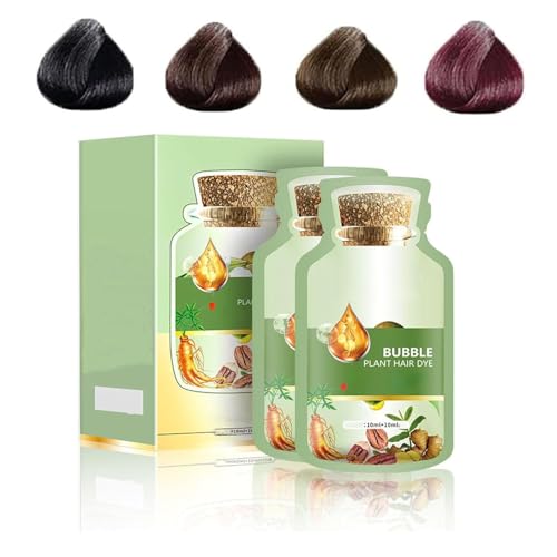 Bubble Hair Dye Pure Plant Extract Grey Hair Color Dye Shampoo. (Dark Brown)
