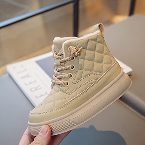 Fur Lined Kids Snow Boots,Boys Girls Winter Ankle Boots Side Zipper (Toddler/Little Kid/Big Kid)4