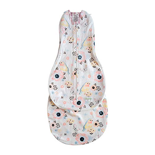 Image of Woombie Grow with Me Baby Swaddle, Convertible Swaddle Fits 0-9 Months, Expands to Wearable Blanket Up to 18 Months, Birds & Stripes
