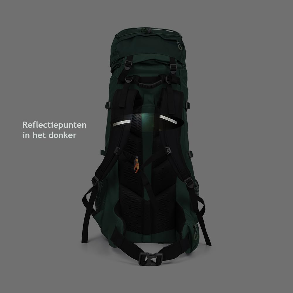 Dutch Mountains Plecak trekkingowy 65 ltr - 75 ltr lekki, wodoodporny, turystyczny plecak podróżny (Zielony)