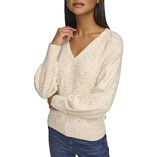 Karl Lagerfeld Paris Women's Long Sleeve Sparkle Sweater4