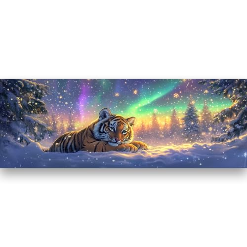 Bimkole 5D 大きい ダイヤモンドアート トラ ダイヤモンドアート キット 絵画 オーロラ クロスステッチ フルドリル クリスタル ラインストーン 刺繍 DIY アート クラフト ホーム ウォールデコ 30x40 cm