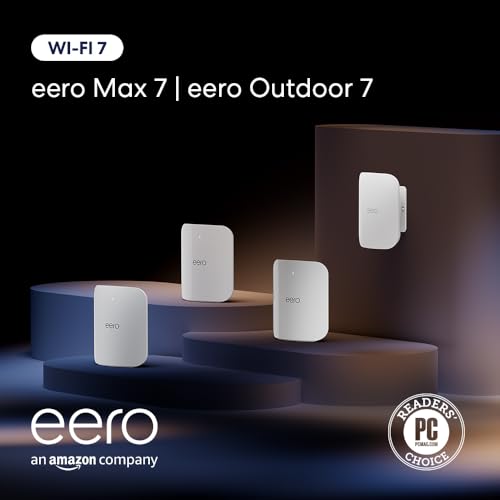 Amazon eero Max 7 (3-pack) with Amazon eero Outdoor 7 (1-pack) mesh wifi system