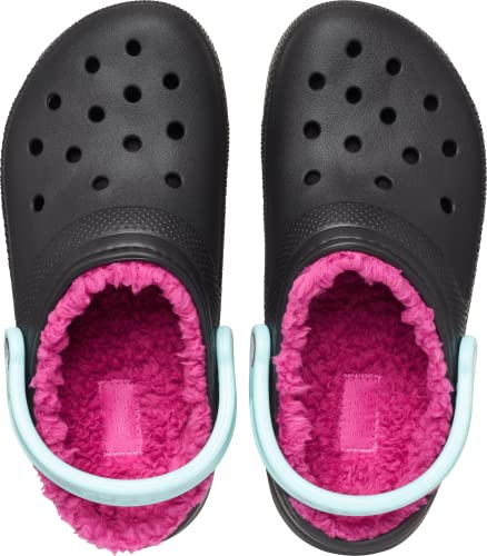 Image of Men's and Women's Classic Lined Clog | Fuzzy Slippers, Black /Pink Multi, 14 Men /16 Women