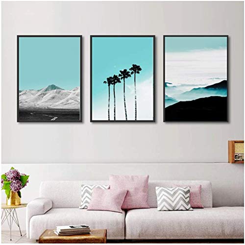 Mur Art Toile Peinture Cocotier 50x70cm pour habiller un mur vide de salon