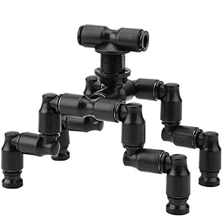 Bewinner Rainforest Pet Cooling Spray Nozzle, Detachable Nozzle Fogger Mist Sprinkler Adjustable Reptile Forest Super Fogger Mist System, Black