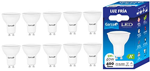 Garza LED-Leuchtmittel, GU10, 400 lm, 5 W, entspricht 40 W, Kaltweiß, 6.500 K, 15.000 H, 10 Stück