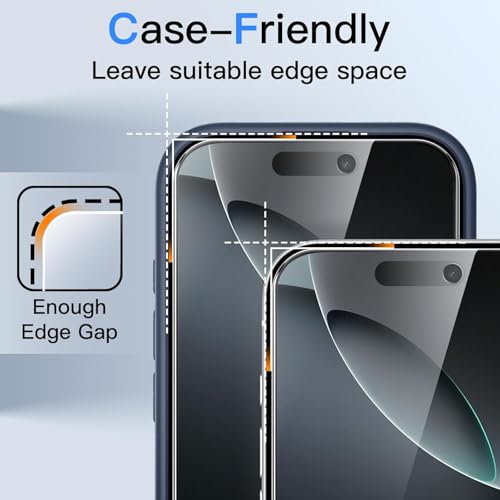 Image of FabeKee Privacy Screen Protector for iphone 16 pro max 9H Tempered Glass, Anti-Spy Protection, Scratch-Resistant, HD Clarity (1 Pack)