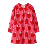 O-Ausschnitt, Lange Ärmel Mädchen Sommer Streifen Kurzarm Lange Ärmel Baumwolle T-Shirt Kleid Mädchen Sommer T-Shirt Kleid (3-8 Jahre,80-140CM)