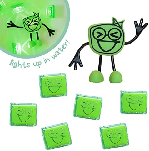 Glo Pals Pippa Water-Activated Bath Toy with 6 Reusable Light-Up Cubes for Sensory Play