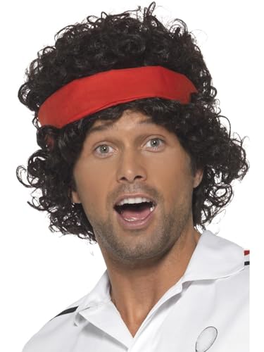 Smiffys Perruque joueur de tennis des années 80, avec bandeau Halloween