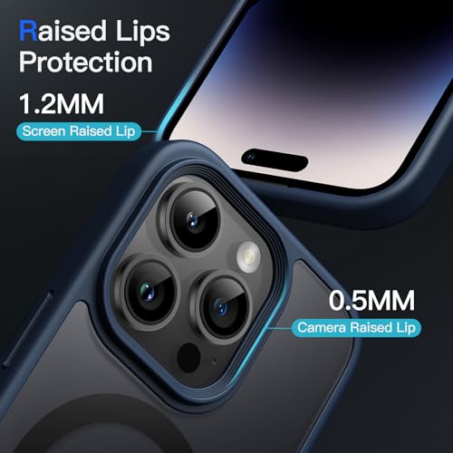 Image of JETech Magnetic Matte Case for iPhone 14 Pro, Storm Blue