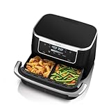 Ninja Foodi DZ070 7-Qt DualZone FlexBasket Air Fryer 4-in-1 – Removable Divider, Two 3.5-Qt Zones or One MegaZone, Family-Sized Capacity