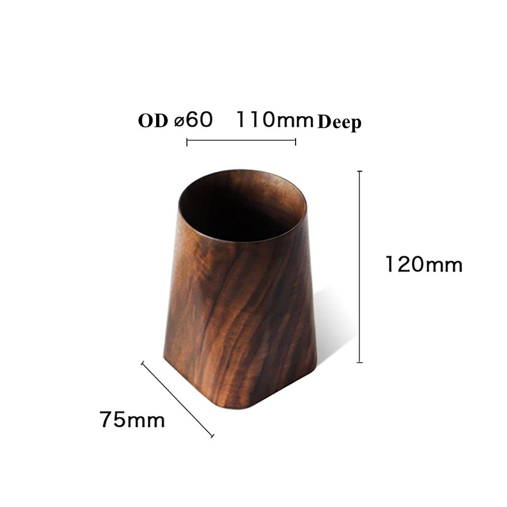 Langlebiger Stifthalter aus Walnussholz, für den Schreibtisch, Bürobedarf, Organizer, 75 x 75 x 120 mm, Schwarz | Schreibtisch-Bleistiftbecher, aus Holz, 75 x 75 x 120 mm