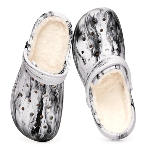 Gaatpot Clogs Gefüttert Herren Hausschuhe Winter Warme Gefütter Pantoletten Slip-On Gartenschuhe Rutschfest Plüsch Schuh...