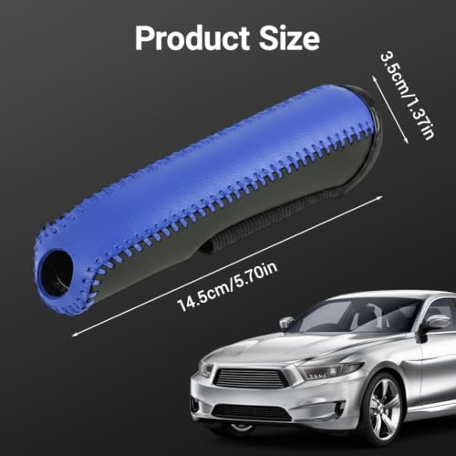 Image of STHIRA Car Handbrake Cover PU Leather Anti-slip Universal Slide-on Guard