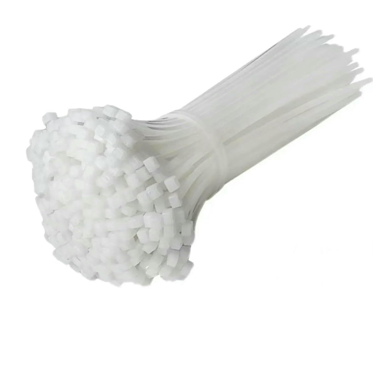Bsguz White-2.5X200mm 10-1000 Pcs Clamping Collar Rilsan Cable Ties Clamp Greenhouse Clamps Self-Tightening Necklace Belts-300Pcs