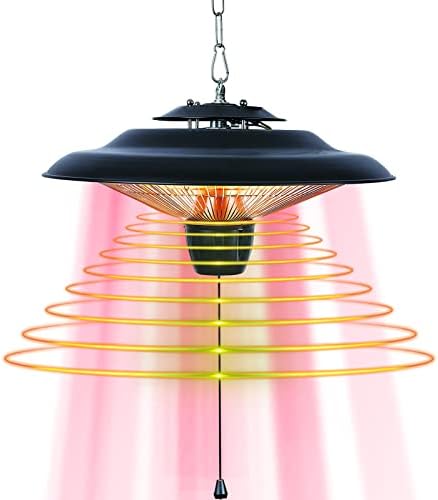 Outdoor Heaters for Patio Electric, 1500W Hanging Outdoor Patio Heater, Infrared Heater Outdoor with 2 Adjustable Mode, Outside Heater Porch Heater Garage Heater, IP34 Waterproof