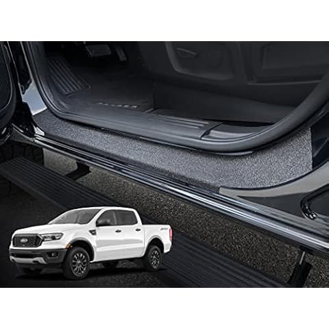 Custom Fit Door Sill Entry Protector Kit for Ford Ranger Super Crew Cab CrewCab - 2019 2020 2021 - Edge Guard Cover Anti Scratch Paint Protection Threshold Scuff Shield (Full Set) Cover