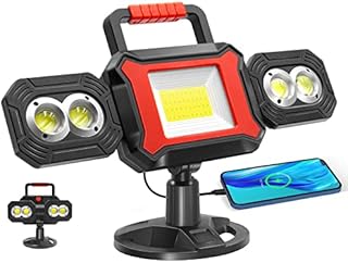SYLSTAR Rechargeable Work Light, 25W 2700LM COB LED Magnetic Work Light with USB Power Bank Function, Rotatable Portable Waterproof Flood Light for Construction Site, Garage, Workshop, Car Repairing