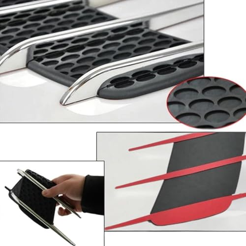 Image of SARTE Car Fender Chrome Side Vent Trim Universal Hood Scoop Intake Air Flow Vent Cover Stylish Fender Protector for Suv Sedan Hatchback Exterior Decoration Accessory