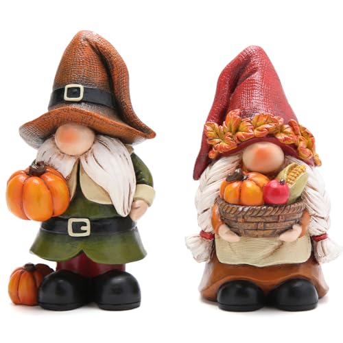 Hodao Gnomi autunnali del Ringraziamento zucca gnomi decorazione fatta a mano svedese Tomte gnomi elfo per autunno regalo decorativo - autunno festa del Ringraziamento casa coppia gnomi Decor - Regalo