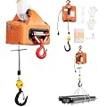 1100lb Electric Hoist Winch, 110V 1500W, 25ft Cable, Wireless Remote Control, Orange, Portable for Garage, Warehouse, Construction