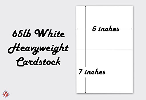 Bright Color Folding Greeting Cards | 5” X 7” Inches When Folded In Half | 50 Sheets Per Pack | White #TOP4